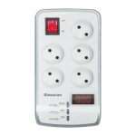 محافظ ولتاژ 5 راهی دیجیتال صوتی و تصویری بدون ارت سیماران SM-525-D طول کابل 180-280